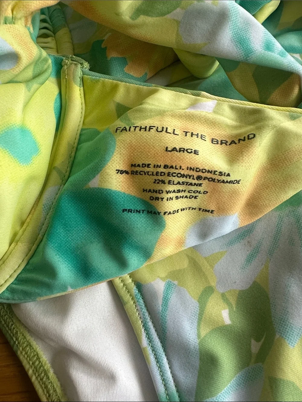 High waisted faithful the Brand Yellow & Teal Floral Bikini top and Bottoms size